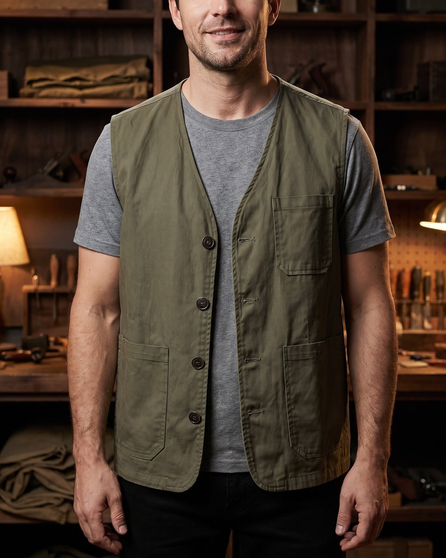 Severino Cotton Utility Vest